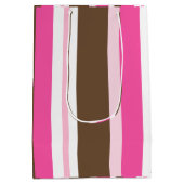Gift Bags Brown & Pink Stripe  ミディアムペーパーバッグ (裏面)
