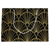 Gift Bags Gold Geometric and Art Deco Patterned ラージペーパーバッグ (正面)