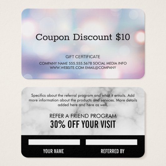 Gift Card Boke | Coupon Code (正面&裏面)