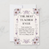 gift card for a teacher. サンキューカード (裏面)