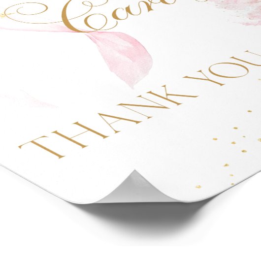 Gift Card Pink Bow Cold Outside Baby Shower ポスター (角)