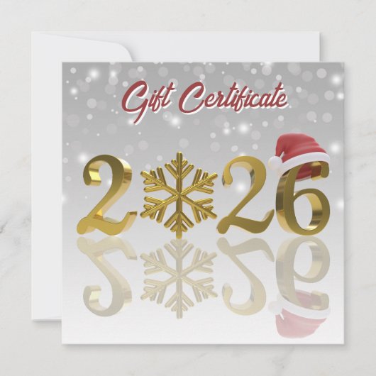 Gift Certificate Big Gold 2026 Holiday Gift Card (正面)