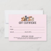 Gift Certificate Dog Grooming Pet Sitting Vet (裏面)