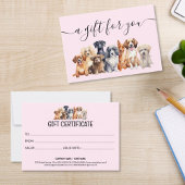 Gift Certificate Dog Grooming Pet Sitting Vet