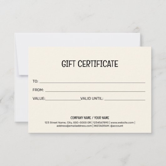 Gift Certificate Dog Grooming Pet Sitting Vet (裏面)