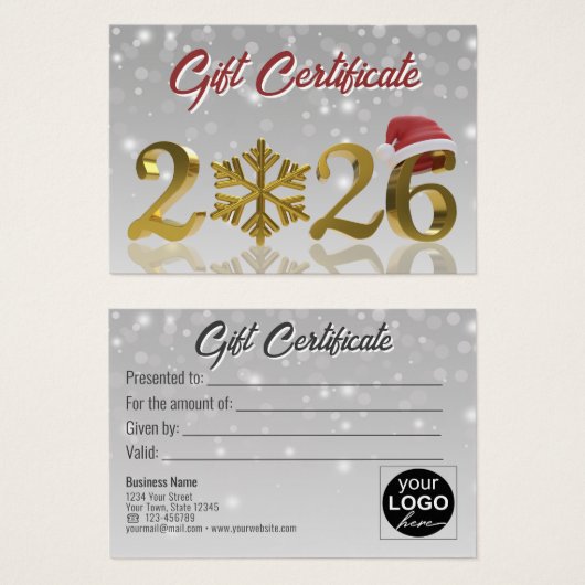 Gift Certificate Gold Big 2026 New Year Gift Card (正面&裏面)