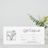 Gift Certificate Logo Photo Modern Script Card (スタンド正面)