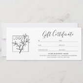 Gift Certificate Logo Script Minimalist Black (裏面)