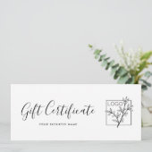 Gift Certificate Logo Script Minimalist White (スタンド正面)