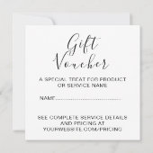 Gift Certificate Pros Business Note Card (裏面)