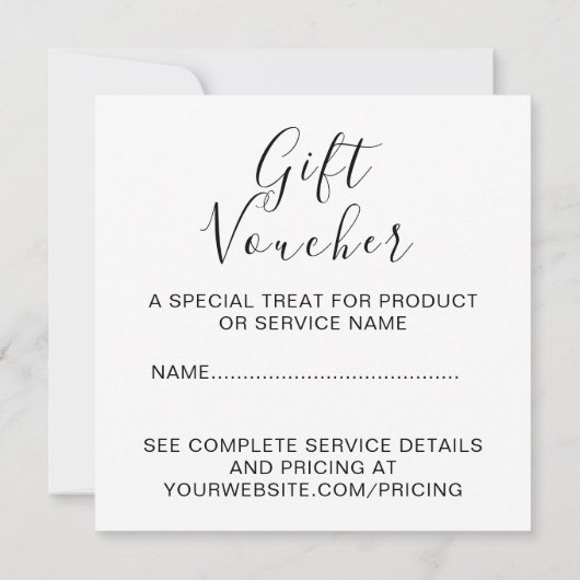 Gift Certificate Pros Business Note Card (裏面)