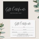 Gift Certificate Script Minimalist Black Card