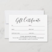 Gift Certificate Script Minimalist Off-White Card (裏面)