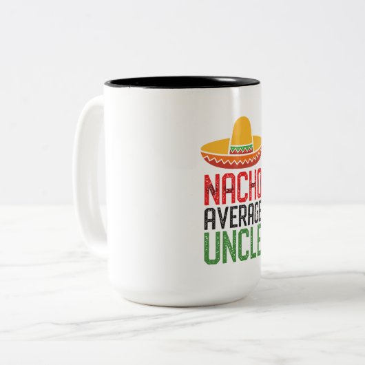 Gift Cinco DeメーヨーNachoの一般の叔父さんのおもしろいな叔父さん ツートーンマグカップ (正面左)