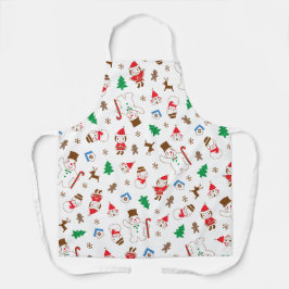 Gift cute Christmas holiday cookie family エプロン