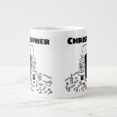 Gift for a Car整備士with Name Giant Coffee Mug ジャンボコーヒーマグカップ (正面)
