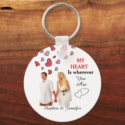 Gift For Couples Wedding personalized photo キーホルダー (正面)