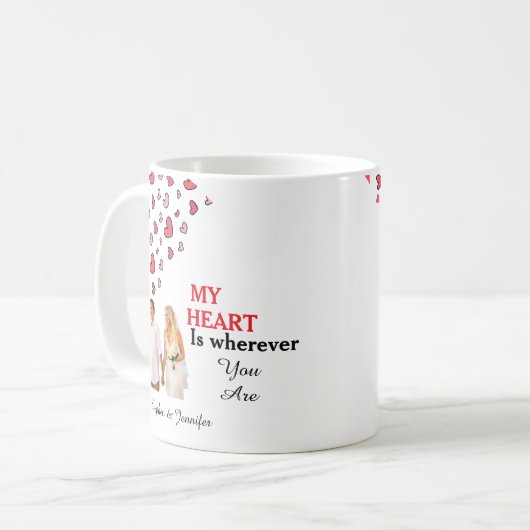 Gift For Couples Wedding personalized photo コーヒーマグカップ (正面左)