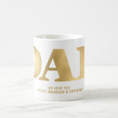 Gift for Dad with Children Names Gold コーヒーマグカップ (中央)