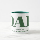 Gift for Dad with Children Names Green Coffee マグカップ (中央)
