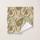 Gift for Elders Earthy Boho Paisley Bath Accent バスタオルセット (ウォッシュタオル)