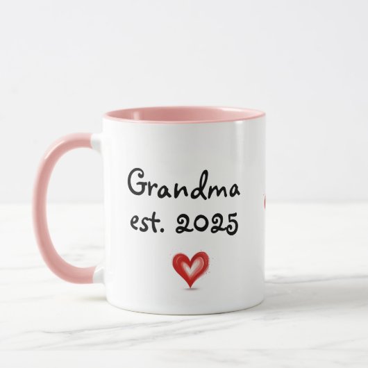 Gift For Grandma, Personalized with Name & Year マグカップ (左)