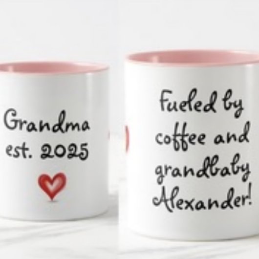 Gift For Grandma, Personalized with Name & Year マグカップ