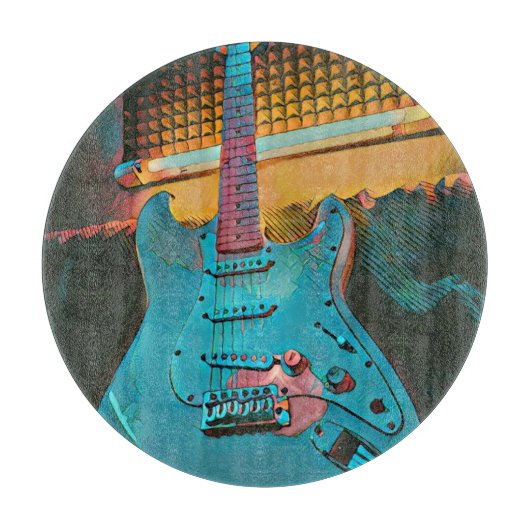 Gift for guitarist husband カッティングボード (正面)