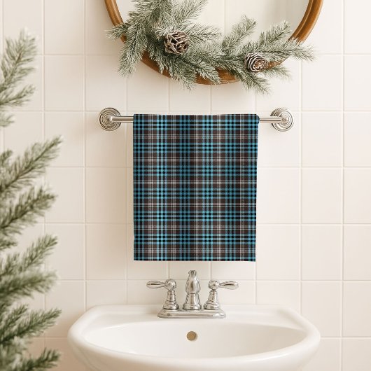 Gift for Him – Blue Yellow Plaid Towel Accent バスタオルセット
