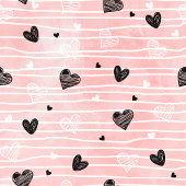 Gift for Him Love Text Hand Drawn Heart Tie ネクタイ