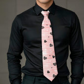 Gift for Him Love Text Hand Drawn Heart Tie ネクタイ