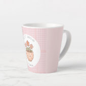 Gift For Mom,Best Mom Ever,Pink Checkered カフェラテマグ (右アングル)