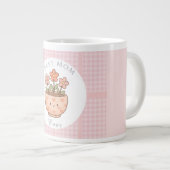 Gift For Mom,Best Mom Ever,Pink Checkered ジャンボコーヒーマグカップ (正面右)