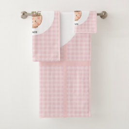 Gift For Mom,Best Mom Ever,Pink Checkered バスタオルセット