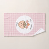 Gift For Mom,Best Mom Ever,Pink Checkered バスタオルセット (ハンドタオル)