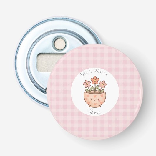 Gift For Mom,Best Mom Ever,Pink Checkered 栓抜き (正面)