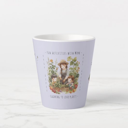 Gift for Mom, Gardening, Fun activities with Mom. カフェラテマグ (正面)