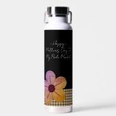 Gift For Mom, Happy Mothers Day,Flower Art ウォーターボトル (正面)