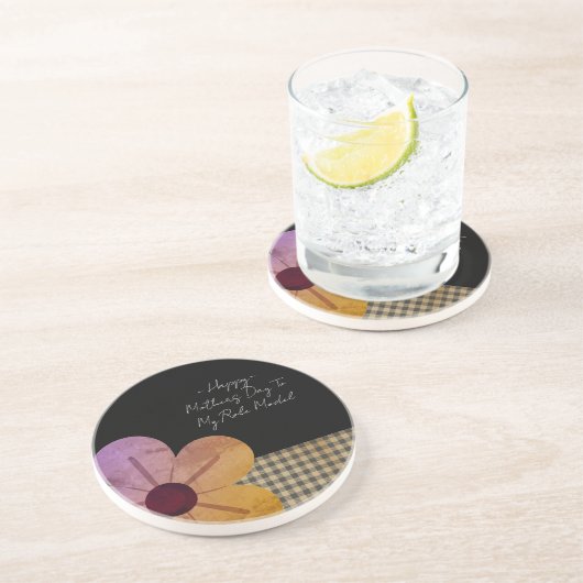 Gift For Mom, Happy Mothers Day,Flower Art コースター (側面)