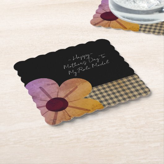 Gift For Mom, Happy Mothers Day,Flower Art ペーパーコースター (アングル)