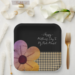 Gift For Mom, Happy Mothers Day,Flower Art ペーパープレート