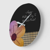 Gift For Mom, Happy Mothers Day,Flower Art ラージ壁時計 (傾斜)