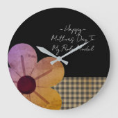 Gift For Mom, Happy Mothers Day,Flower Art ラージ壁時計 (正面)