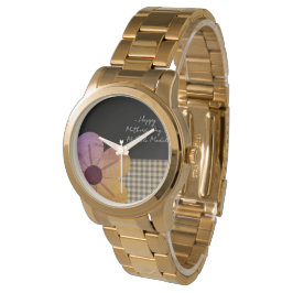 Gift For Mom, Happy Mothers Day,Flower Art 腕時計