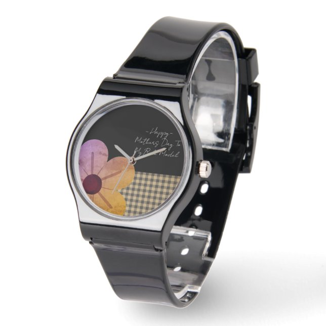 Gift For Mom, Happy Mothers Day,Flower Art 腕時計 (傾斜)