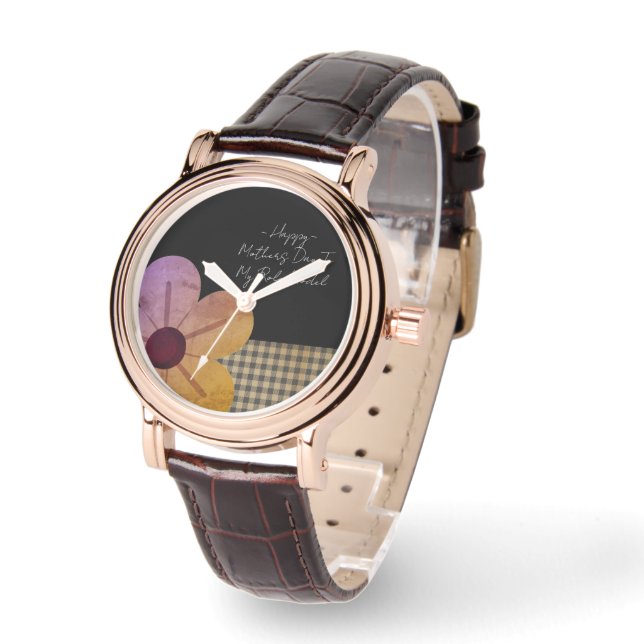 Gift For Mom, Happy Mothers Day,Flower Art 腕時計 (傾斜)