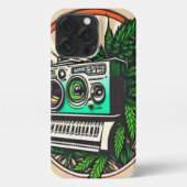 gift for music&weed lovers iPhoneケース (裏面)