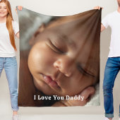 Gift for New Daddy Fleece Blanket Baby Photograph フリースブランケット