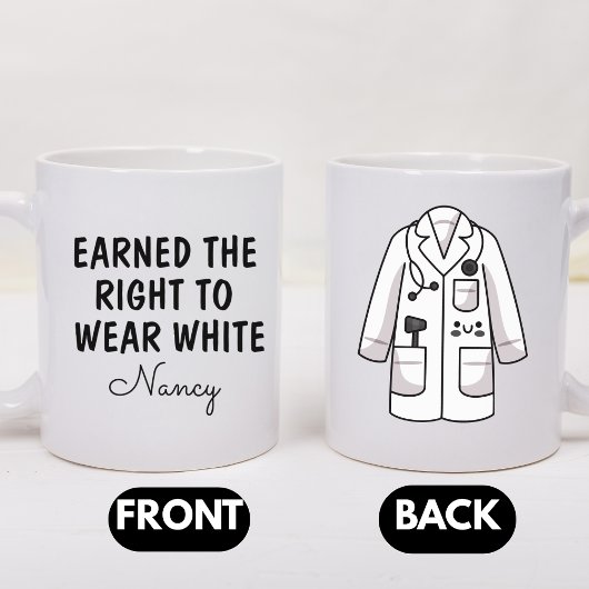 Gift For New Doctor, Personalized White Coat コーヒーマグカップ