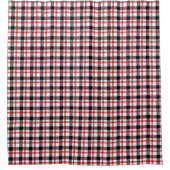 Gift for New Home Red Black Plaid Bath Curtain シャワーカーテン (正面)